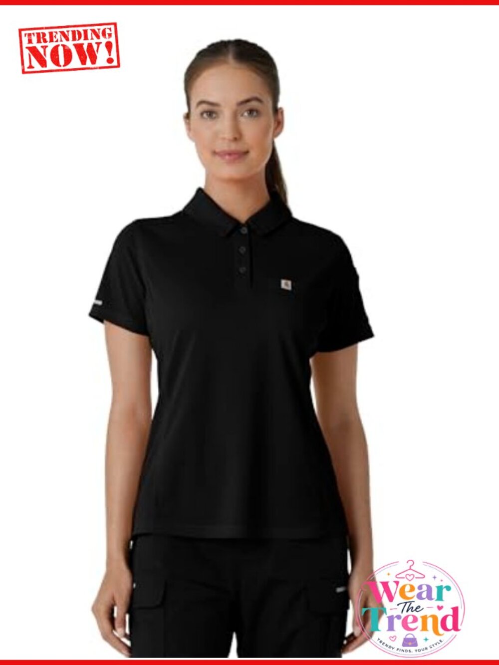 Carhartt Rugged Flex Lightweight Short Sleeve Polo Scrub Top for Women